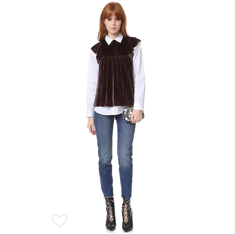 Ulla Johnson Golde velvet ruffle top